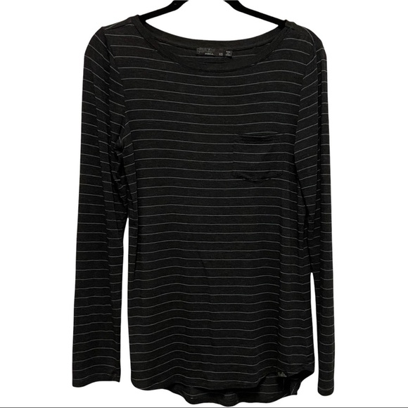 Prana Tops - Prana Lightweight Blue Gray Striped Long Sleeve Layering Travel Top 4543